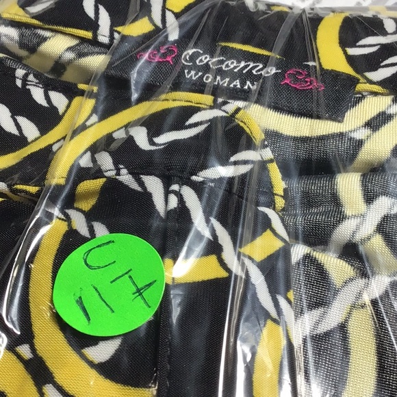 COCOMO BLOUSE SHIRT Sz 3X Black,yellow And White 3/4 Sleeve Women’s - Picture 16 of 16